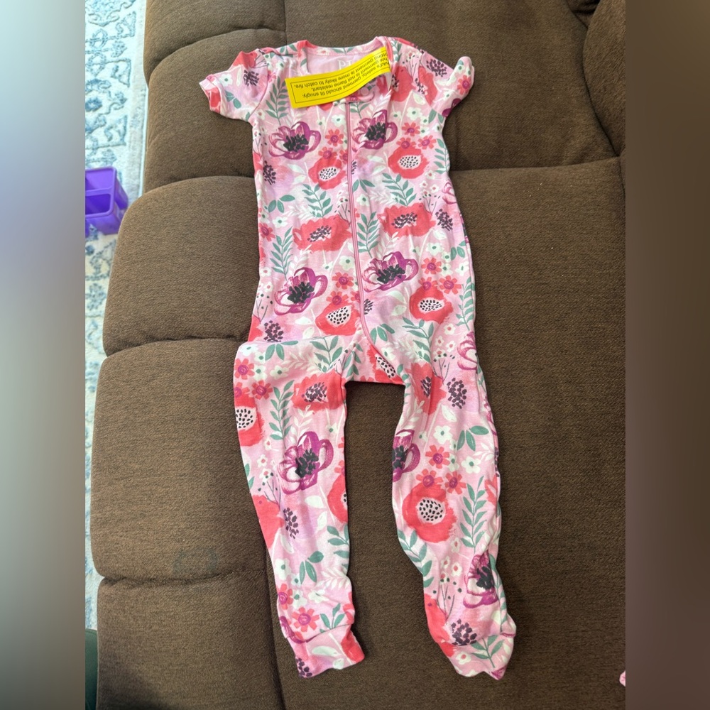 Childrens Place Pink Floral Kids One Piece short sleeve PJ’s brand new